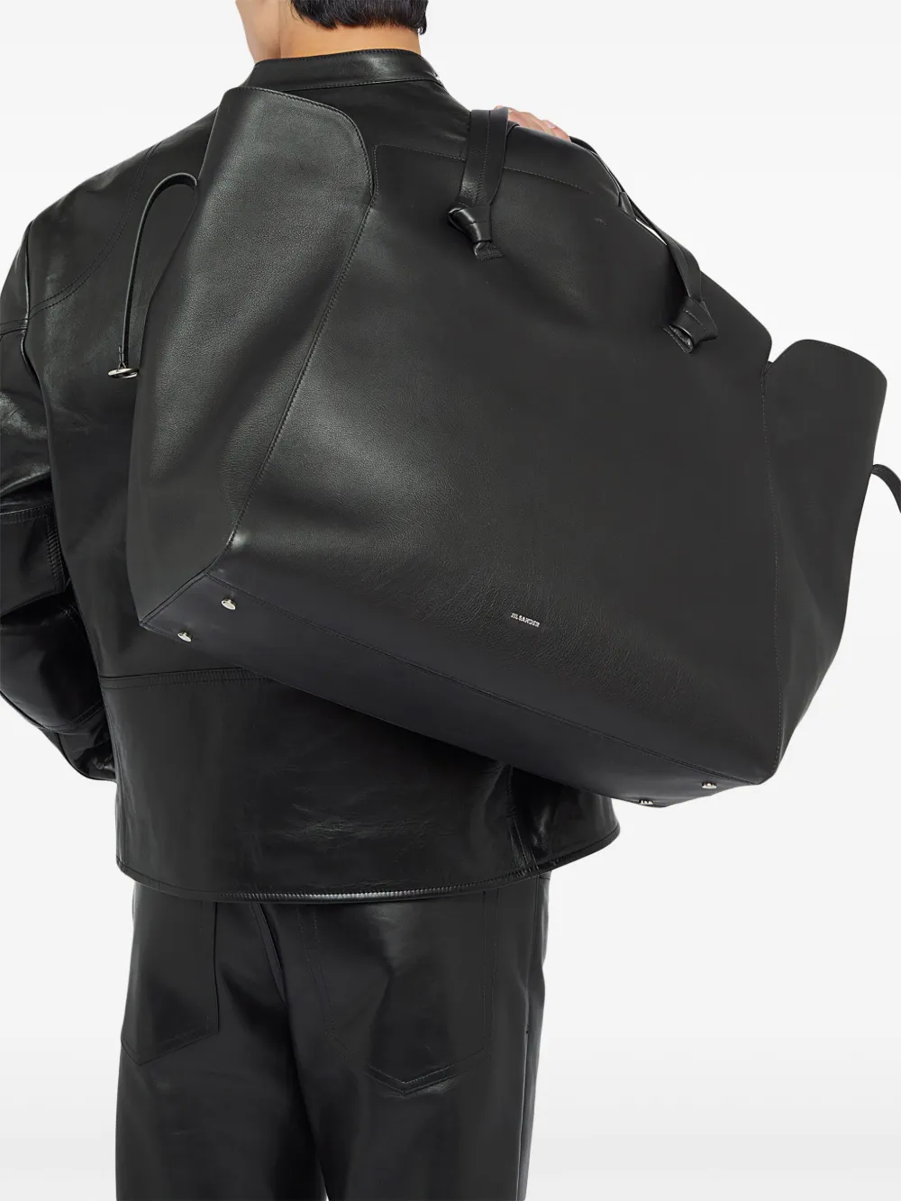 Jil Sander Grote shopper verfraaid met knoop Zwart