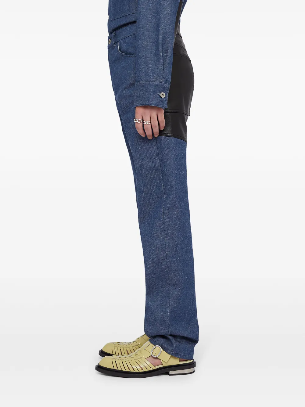 Jil Sander Broek met vlakken Blauw