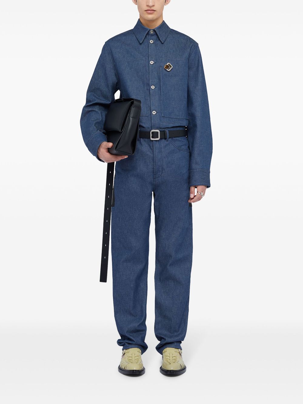 Jil Sander Broek met vlakken - Blauw