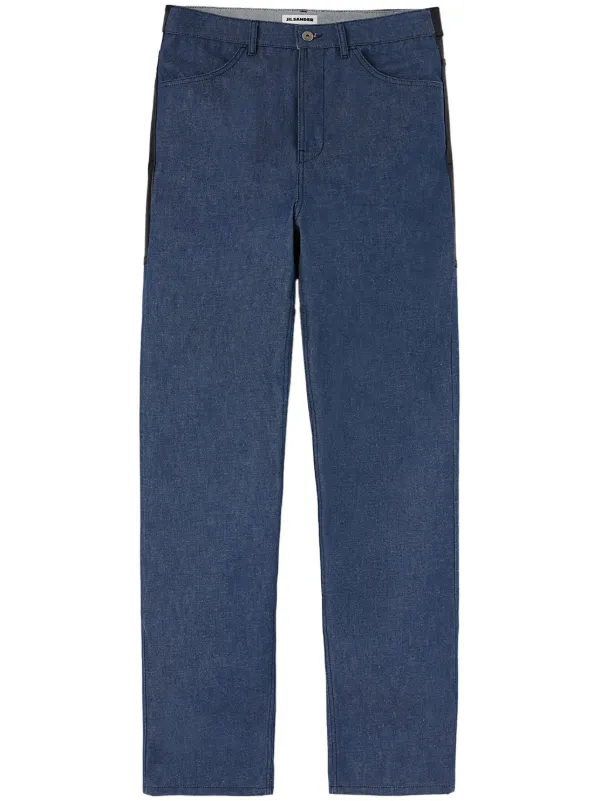 【関税込み】Jil Sander ブルー パネル ジーンズ Blue Paneled Jeans by Jil Sander on Sale