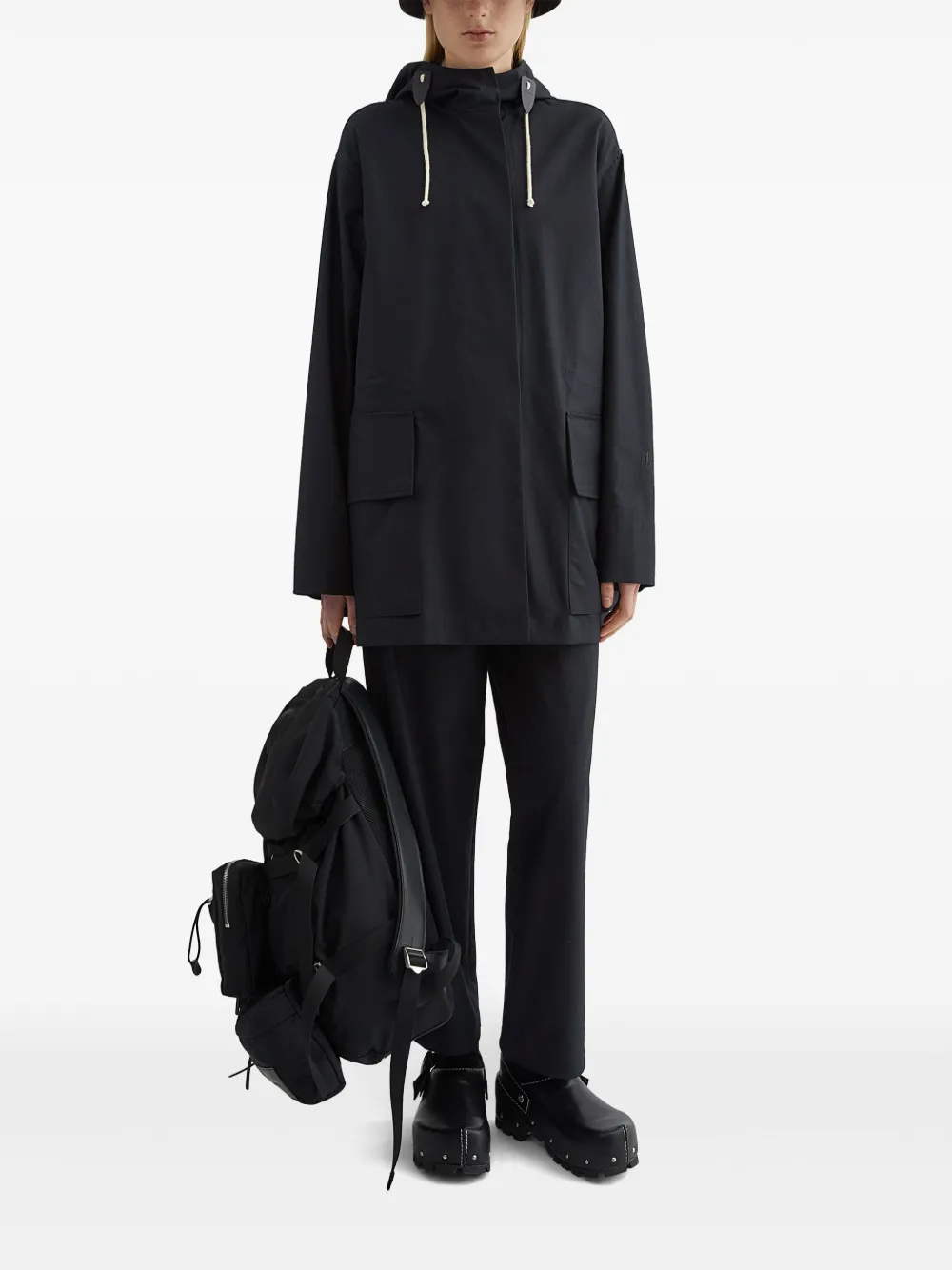 Jil Sander Parka met capuchon - Blauw