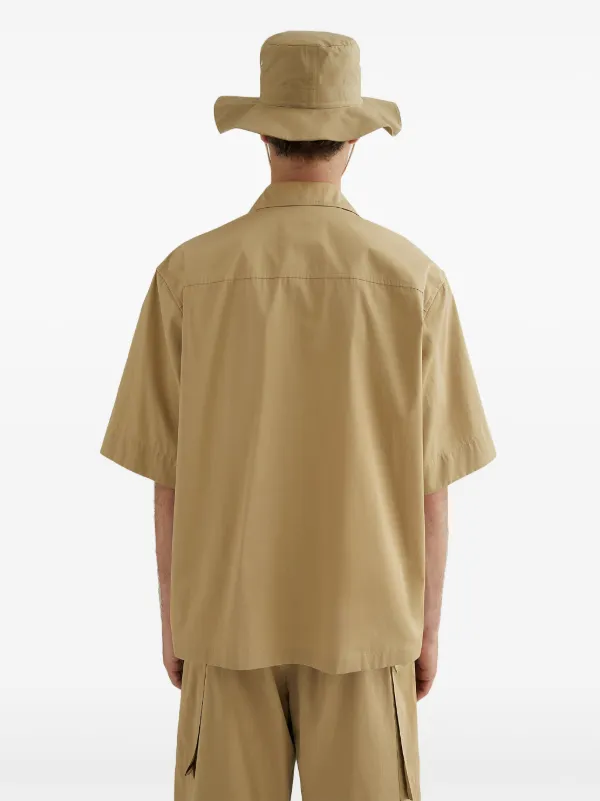 Jil Sander short-sleeve Cotton Shirt | Brown | FARFETCH