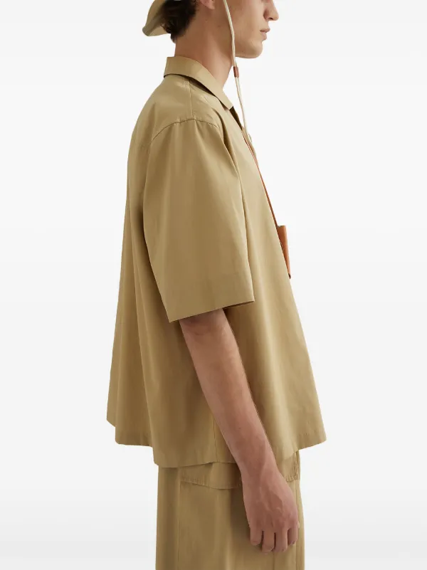 Jil Sander short-sleeve Cotton Shirt | Brown | FARFETCH