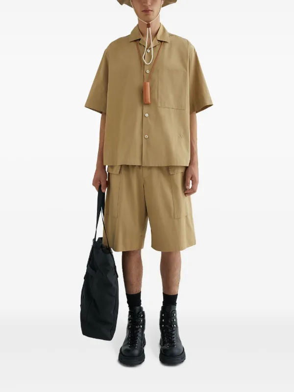 Jil Sander short-sleeve Cotton Shirt | Brown | FARFETCH