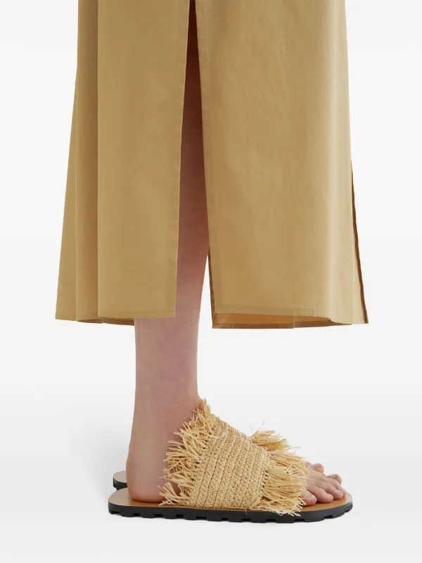 Jil Sander Flat Straw Sandals | Neutrals | FARFETCH