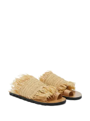 サンダル・ミュール Jil Sander Raffia Thong Slippers 大人のサンダル】夏らしい涼しげな「ジル サンダー＋」の