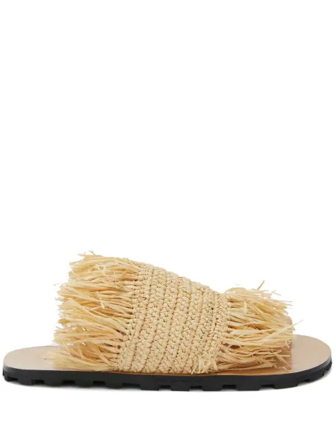 Jil Sander flat straw sandals