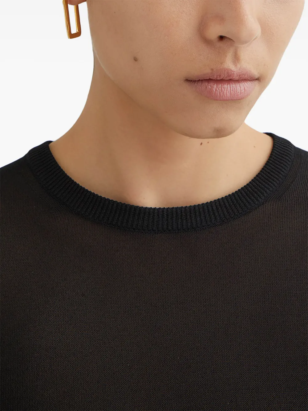 Jil Sander Rectangular Hoop Earrings In Gold