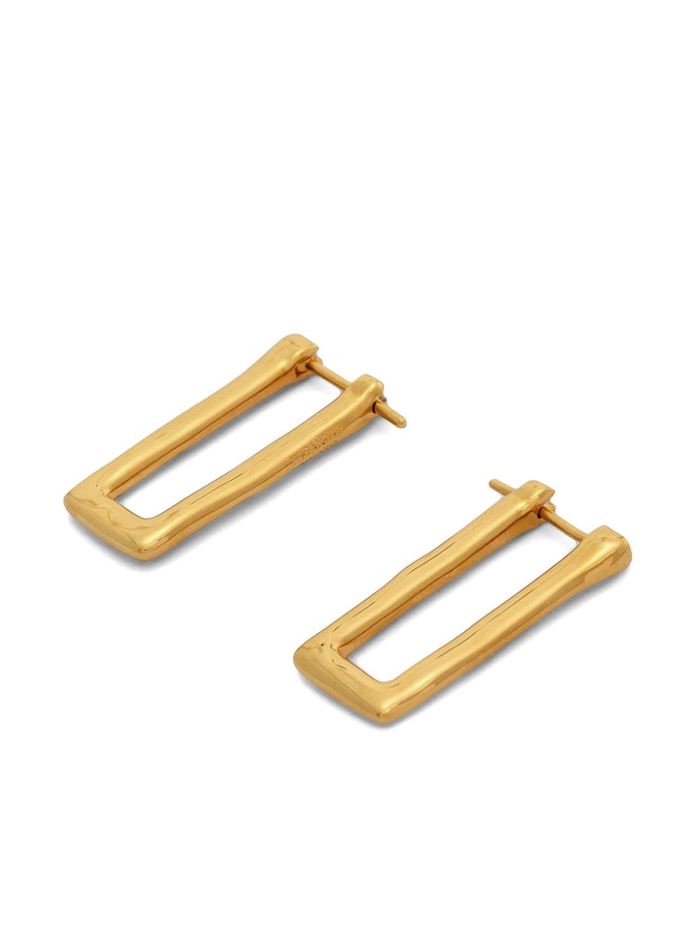 Jil Sander rectangular hoop earrings - Gold