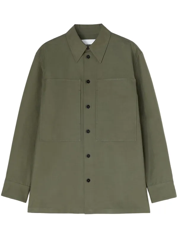 Jil Sander Cotton Shirt in Green