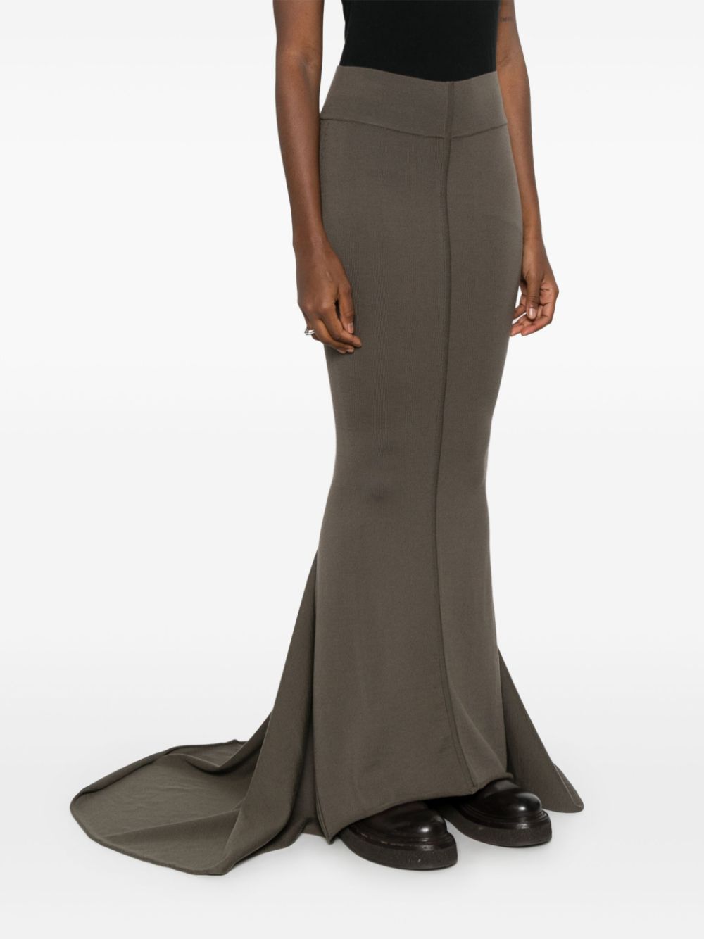 Shop Rick Owens Dauphine Maxi Skirt In Brown