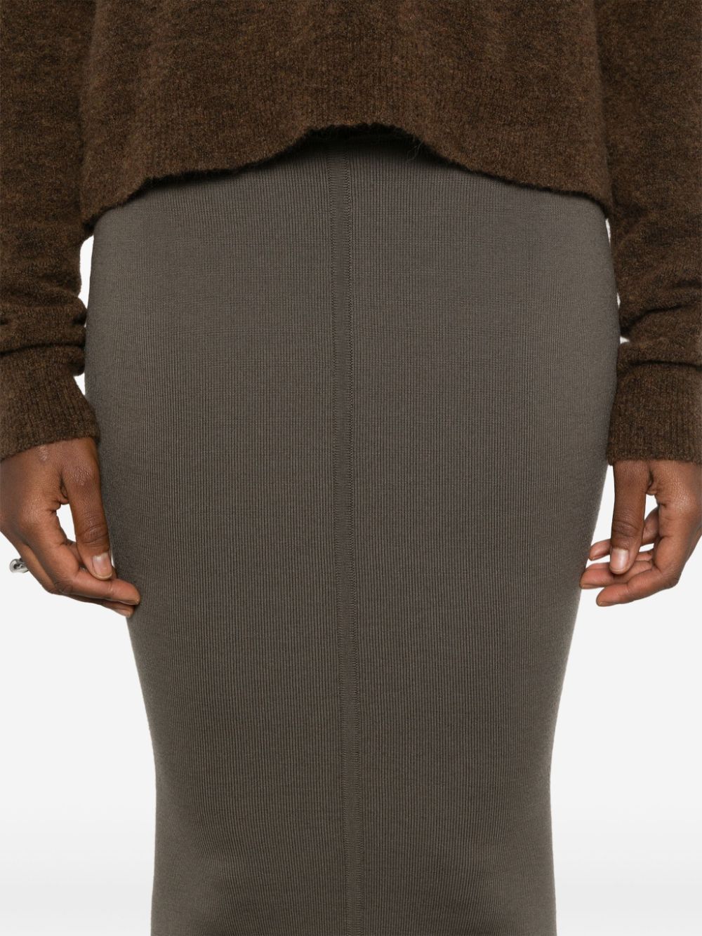 Shop Rick Owens Dauphine Maxi Skirt In Brown