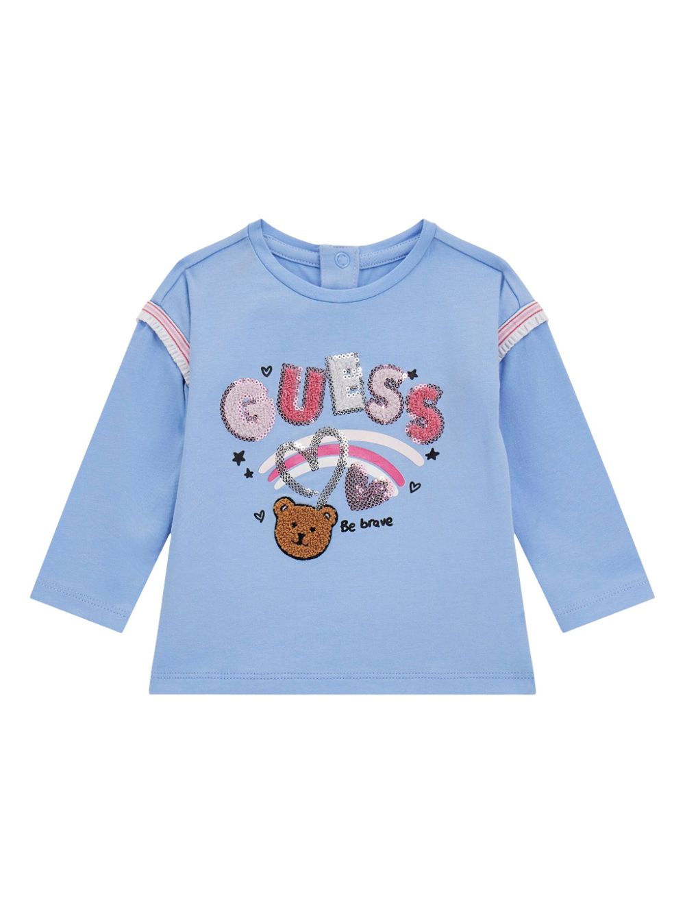 guess kids logo-print T-shirt - Blue