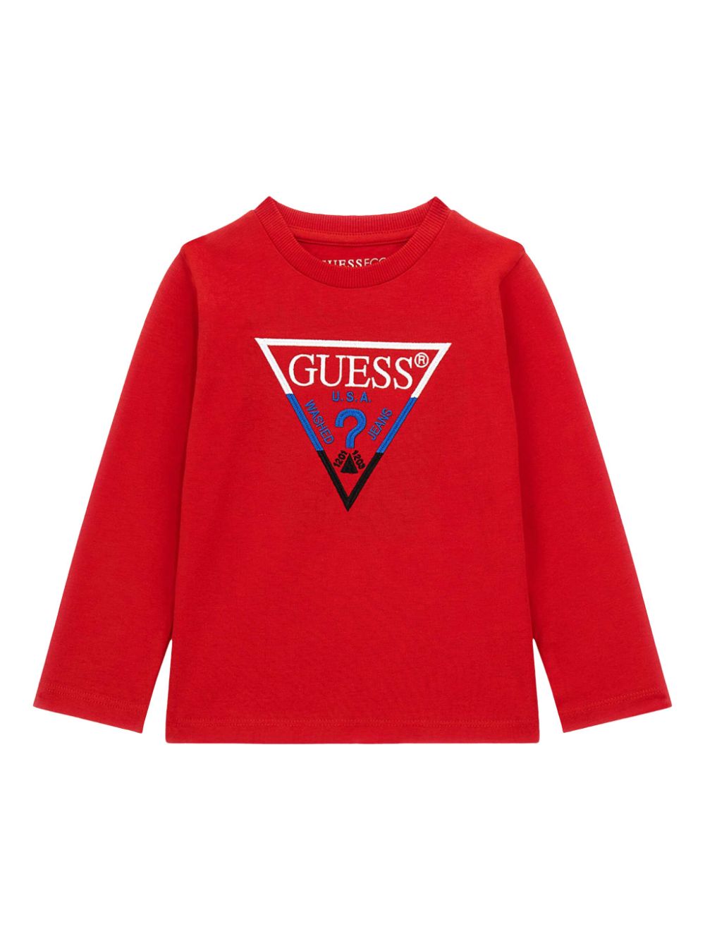 guess kids triangle-logo T-shirt - Red