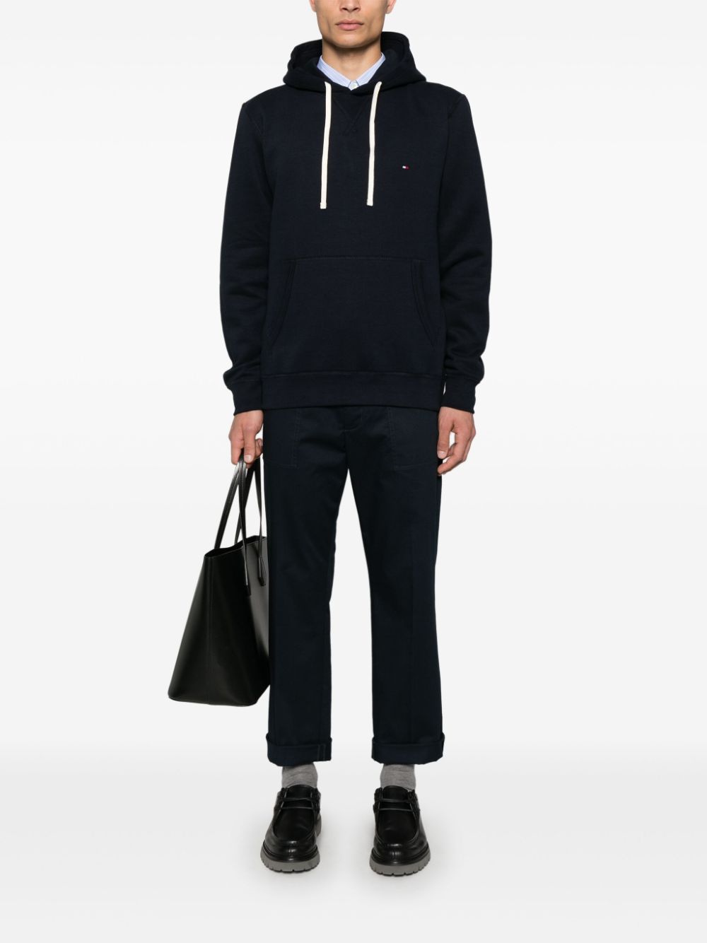 Tommy Hilfiger jersey-texture hoodie - Blauw