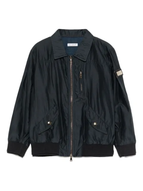 Dolce & Gabbana Kids logo patch bomber jacket