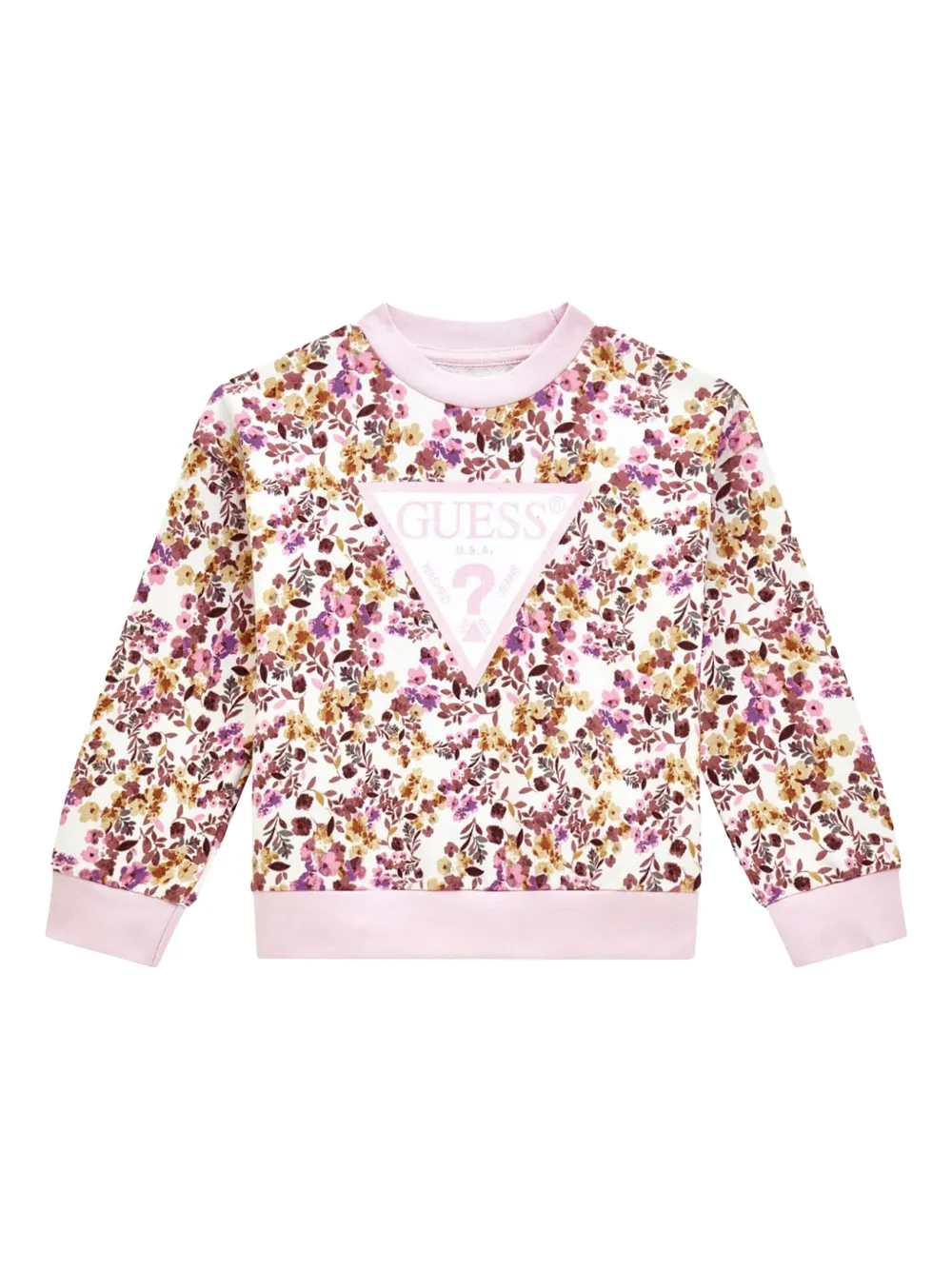 Guess kids Sweater met bloe print Roze