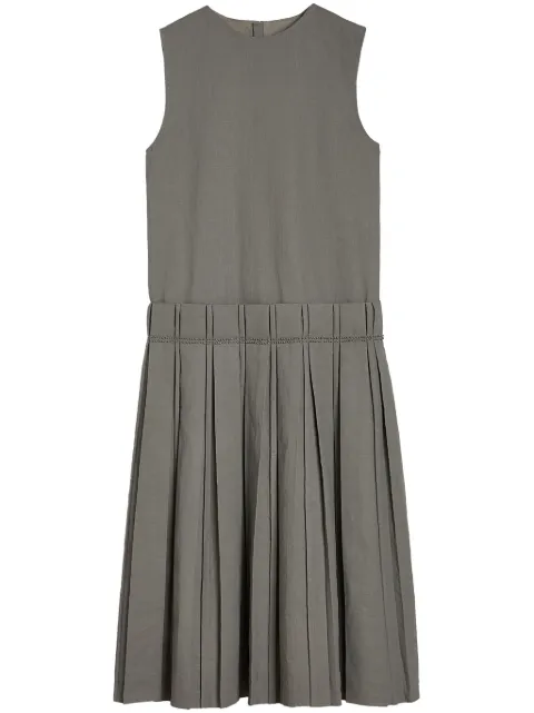 Jil Sander vestido midi con detalle de pliegues