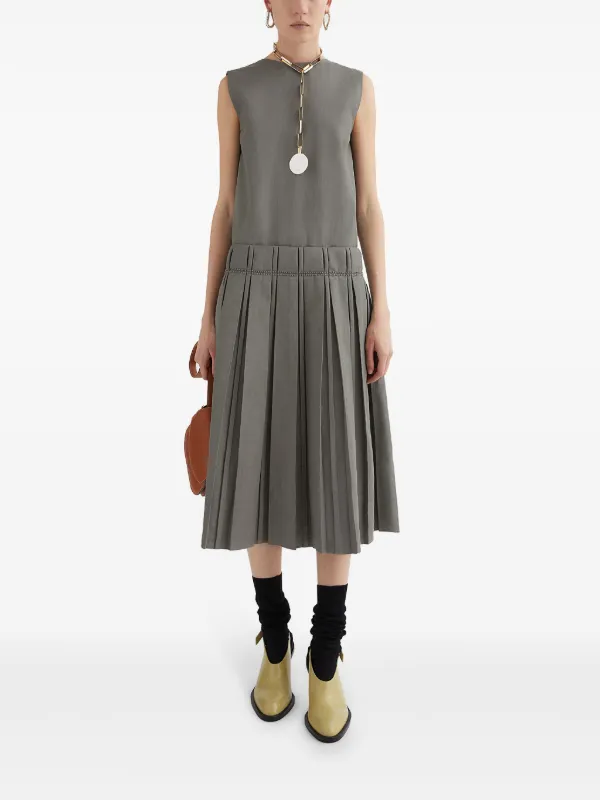 ワンピース Jil Sander Gray Dress In Wool With Crossover Detail Jil Sander Gray dress in wool with crossover detail