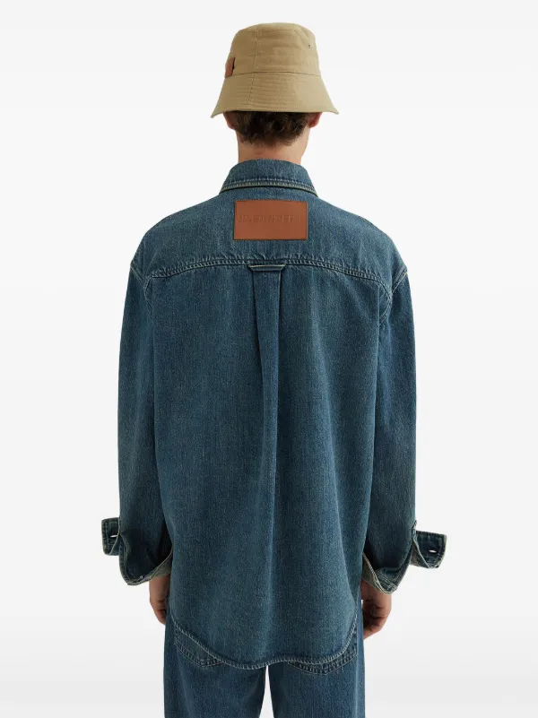 JIL SANDER ダークブルー デニムシャツ Jil Sander デコラティブステッチ デニムシャツ | ブルー