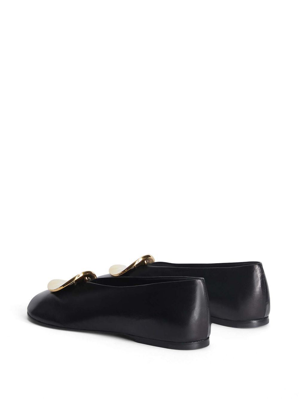 Jil Sander decorative-plaque ballerina shoes Black