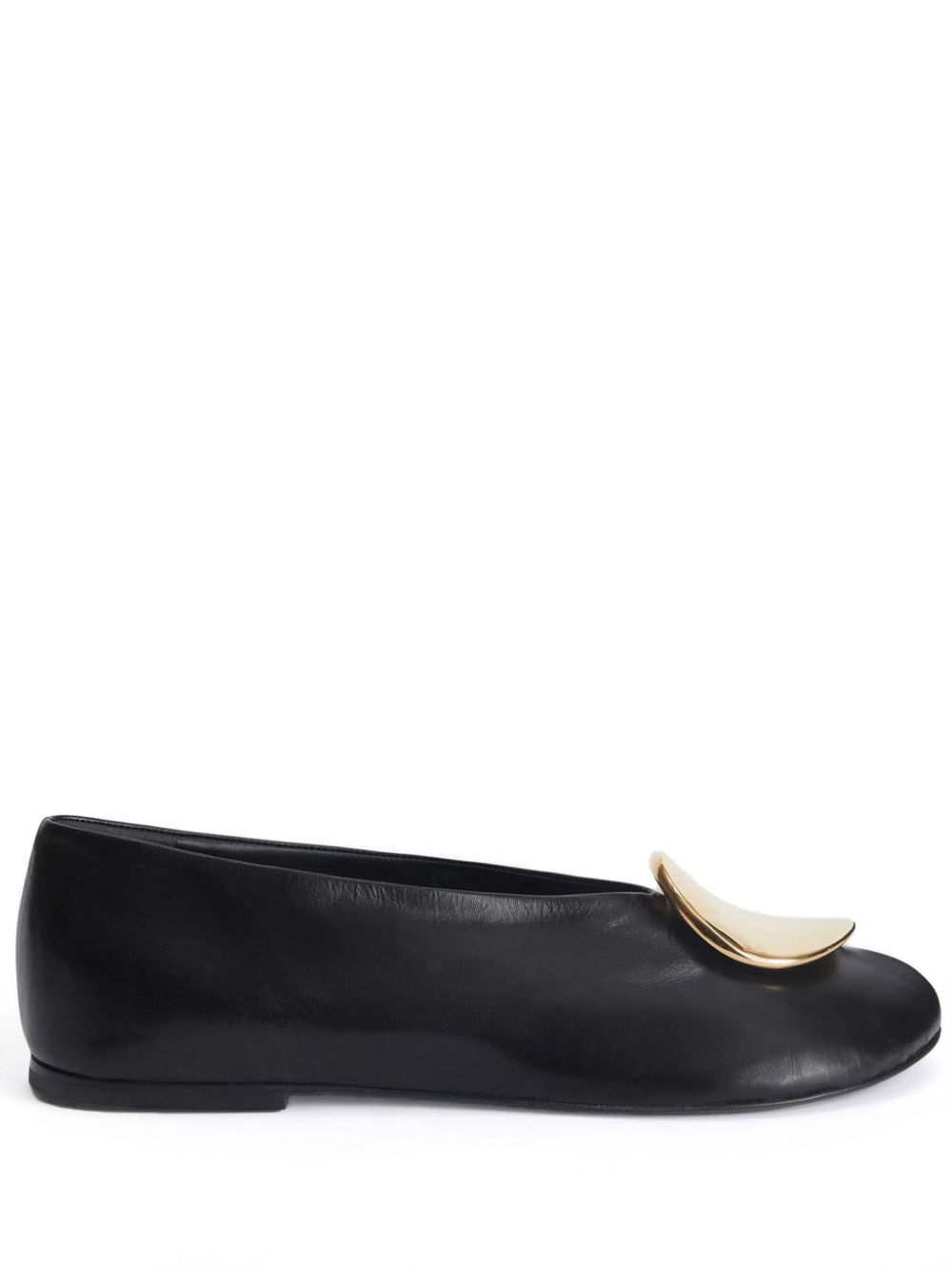 Jil Sander decorative-plaque ballerina shoes Black