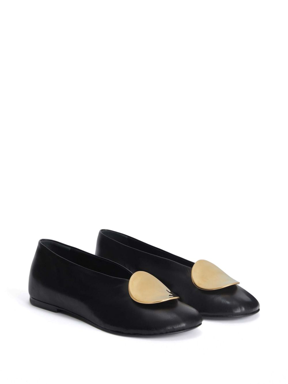 Jil Sander decorative-plaque ballerina shoes Black