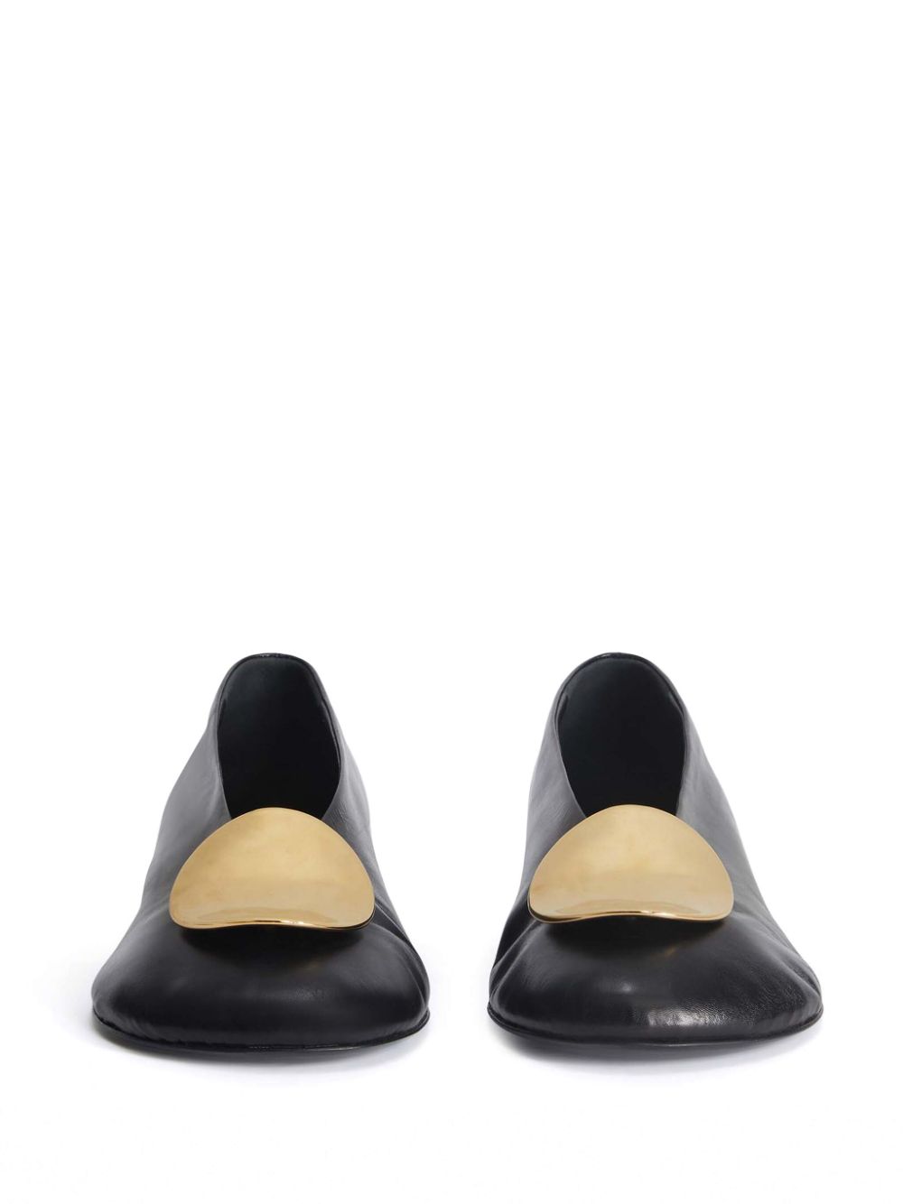 Jil Sander decorative-plaque ballerina shoes Black