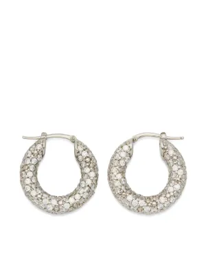 美品】Jil Sanderクリスタルフープピアス(両耳用)