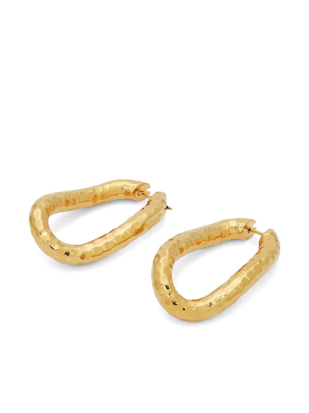 Jil Sander hammered hoop earrings - Goud