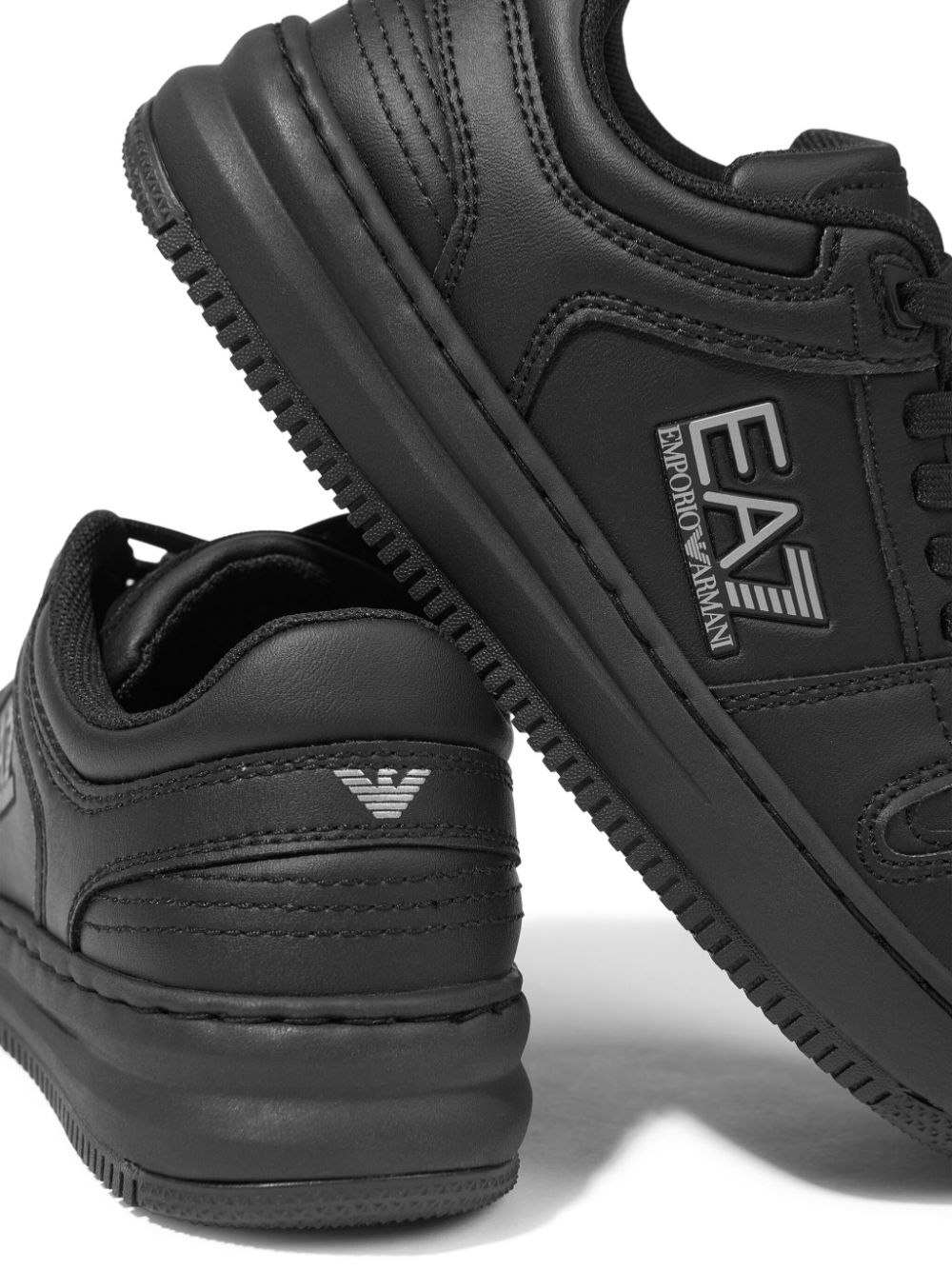 Emporio Armani Kids logo-embossed sneakers Black