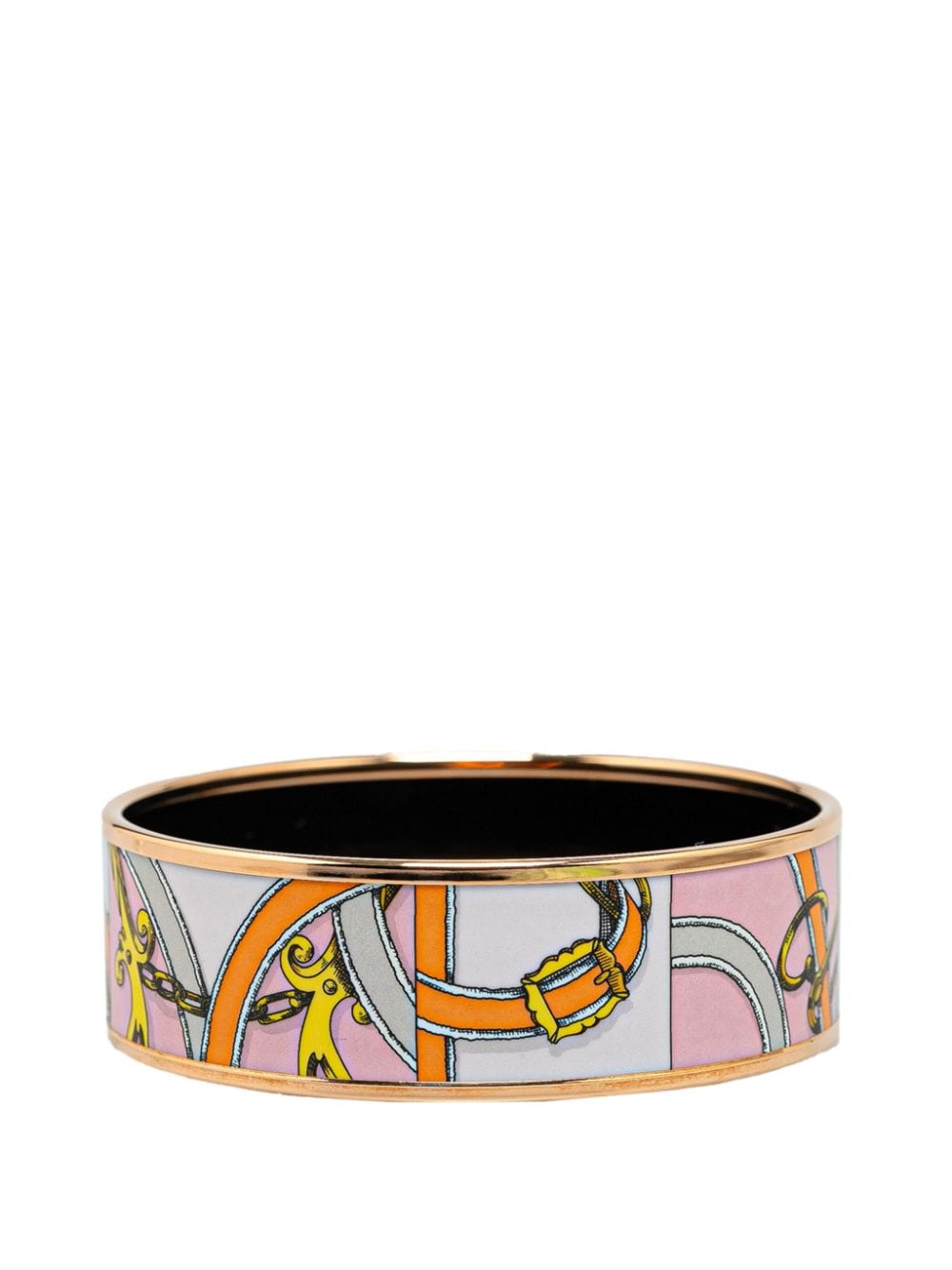 Hermès Pre-Owned 2000-2023 L Instruction Du Roy Enamel Bangle 65 wijde armband - Wit