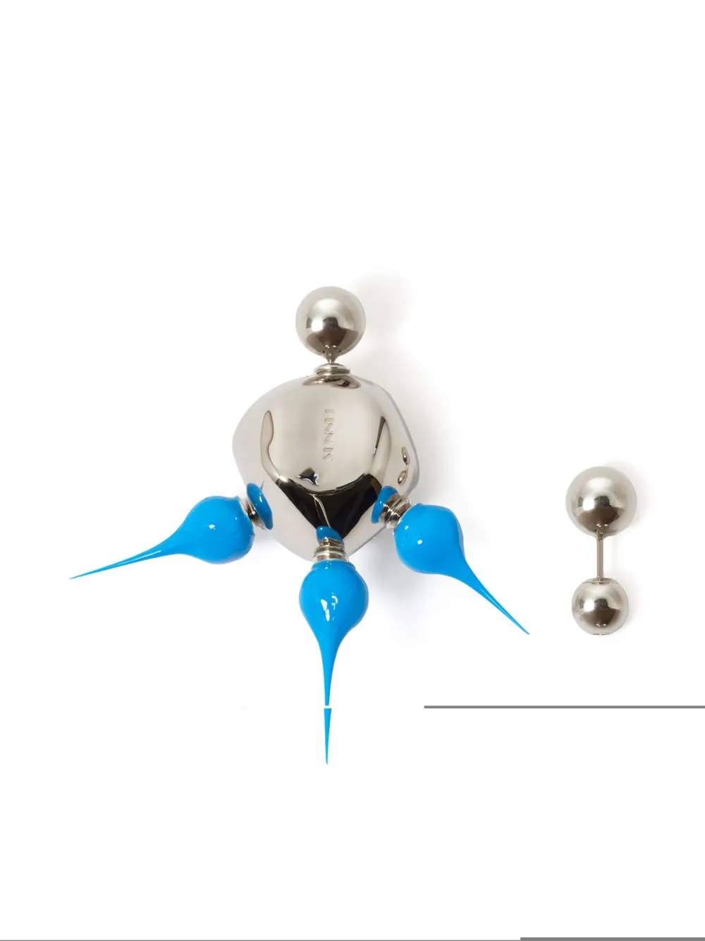 Sunnei Spike Round Earrings In Silver