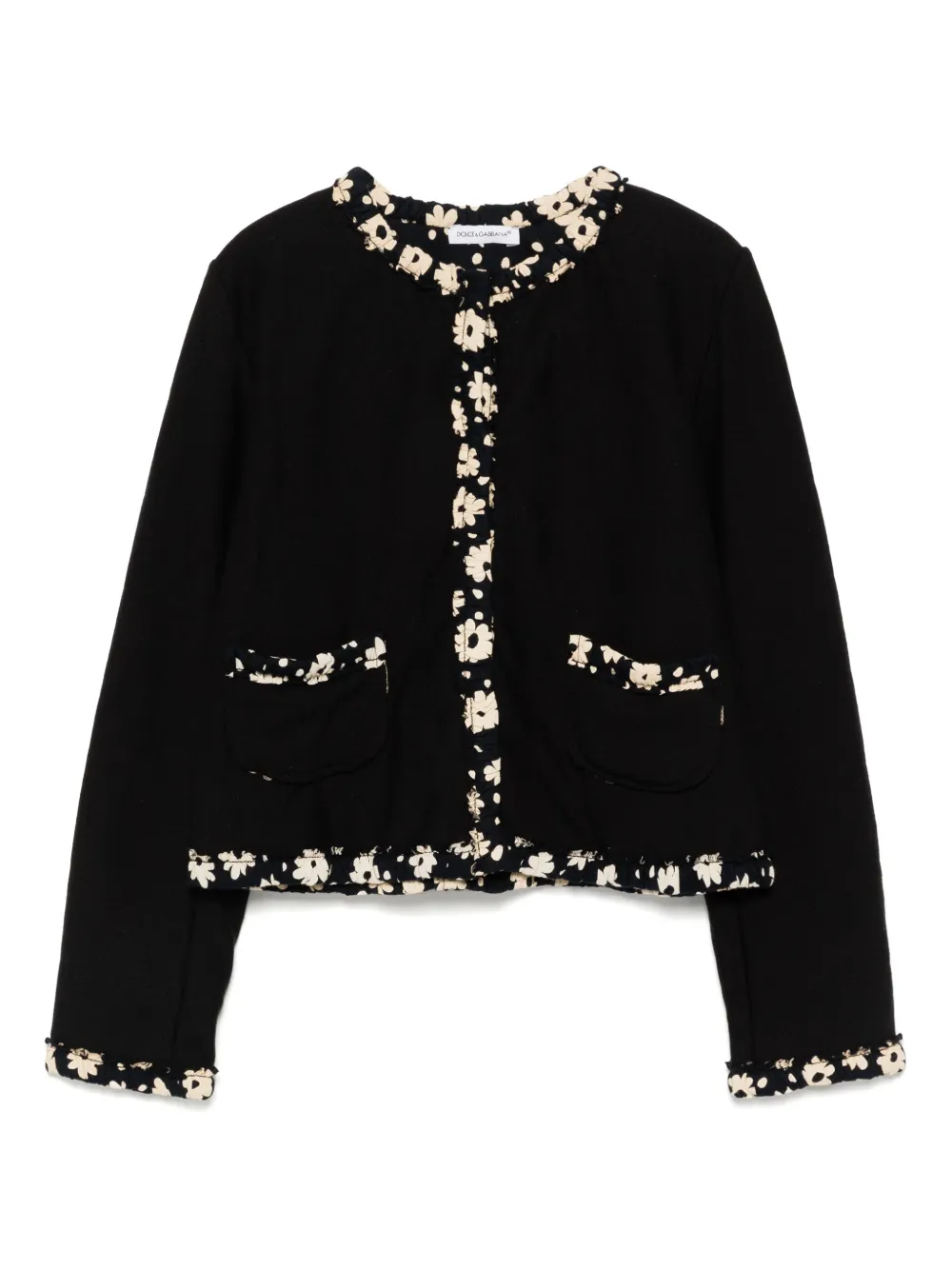 Dolce & Gabbana Kids Jack met enkele rij knopen en bloe print Zwart
