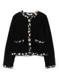 Dolce & Gabbana Kids floral trim single-breasted jacket - Black