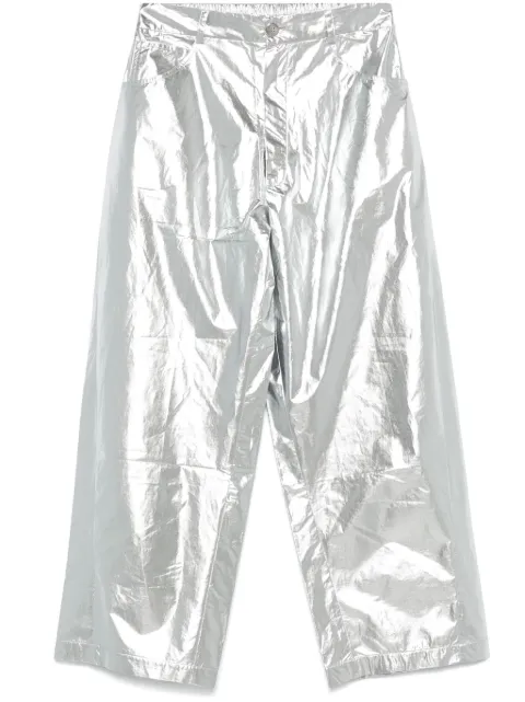 Cordera laminated-finish trousers