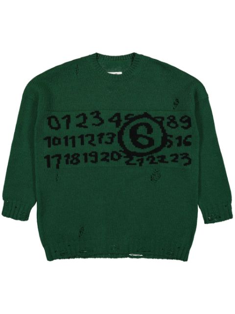 MM6 Maison Margiela intarsia-knit logo jumper Men