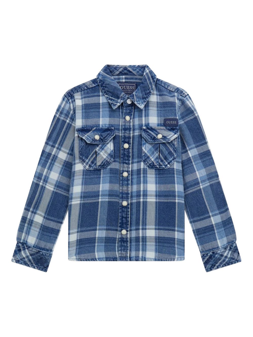 guess kids checked shirt - Blue