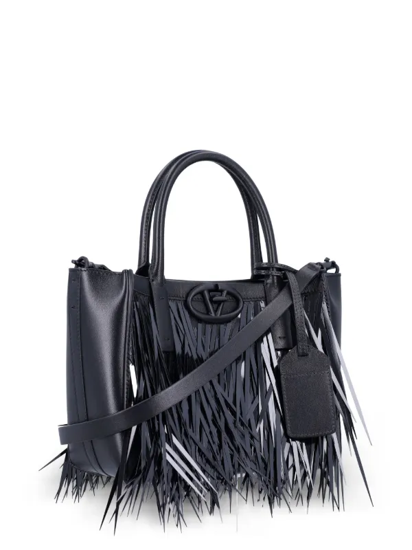 ハンドバッグ Valentino Garavani Borsa Tote Piccola Nera In Pelle Con Logo Valentino Garavani Borsa Tote Alltime Piccola In Pelle
