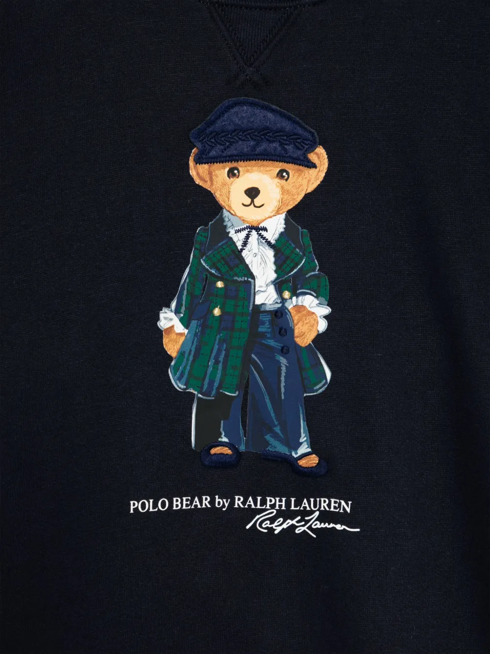 POLO RALPH LAUREN KIDS Jurk met teddybeerprint Blauw