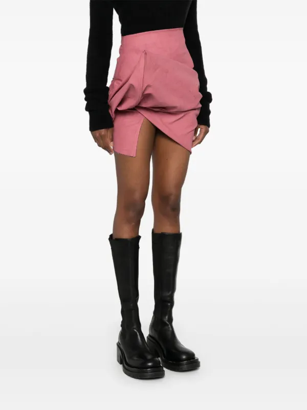 Rick Owens Draped Mini Skirt | Pink | FARFETCH