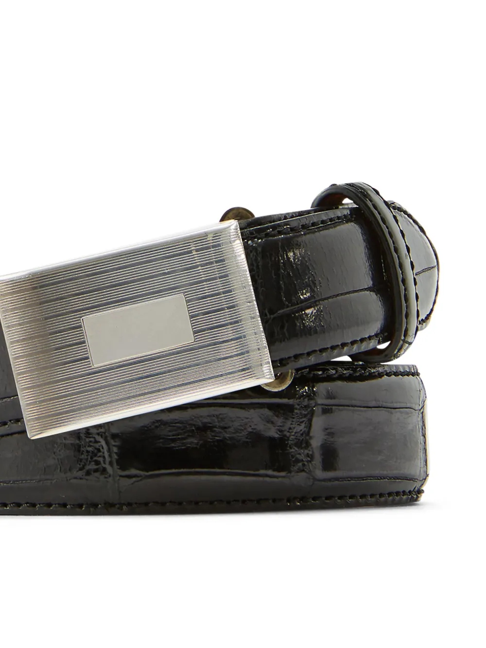 Ralph Lauren Collection crocodile-embossed belt - Zwart