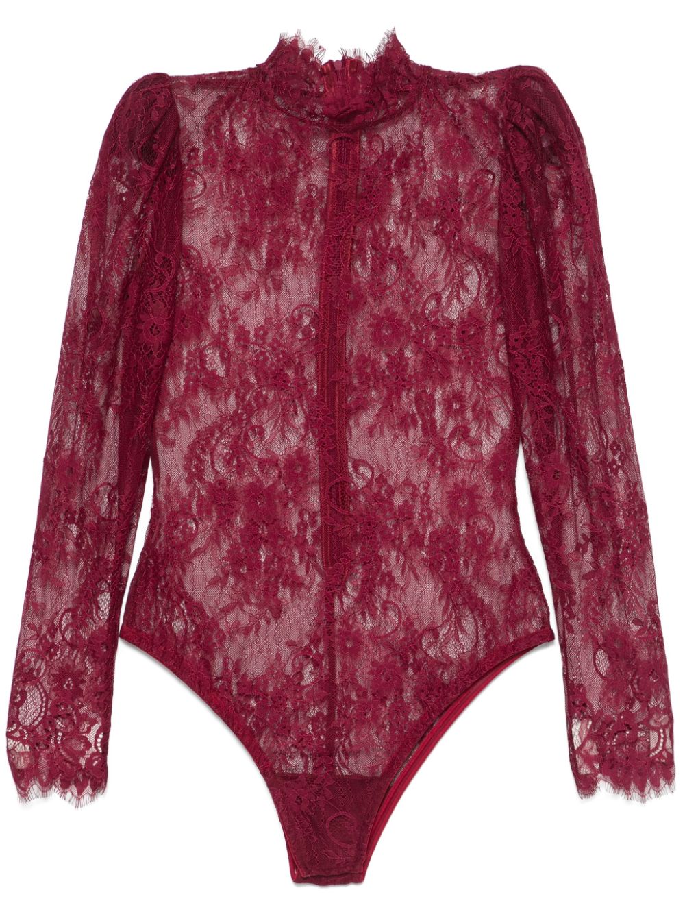 Ana Radu Chantilly lace bodysuit - Red