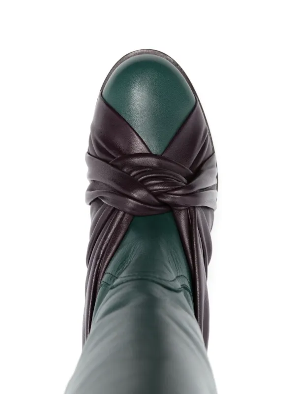 Kiko Kostadinov 65mm Knotted Boots | Green | FARFETCH