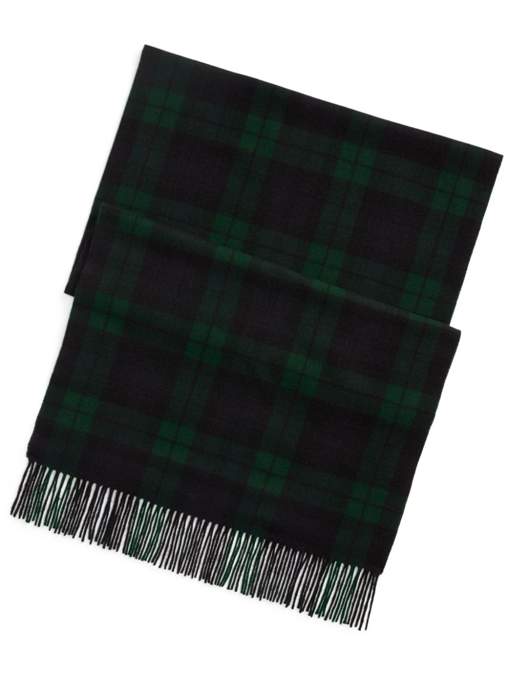 Shop Ralph Lauren Purple Label Tartan Cashmere Scarf In Green