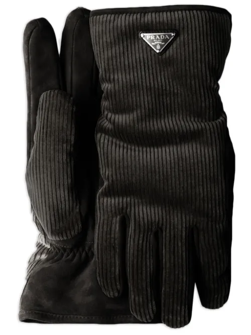 Gants en velours côtelé - Prada - Modalova