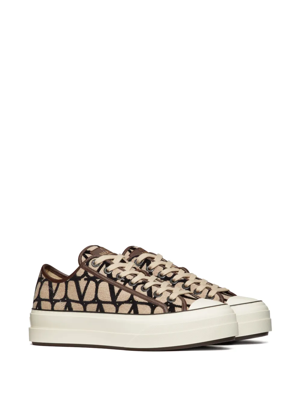 Valentino Garavani Sneakers met logoprint - Beige