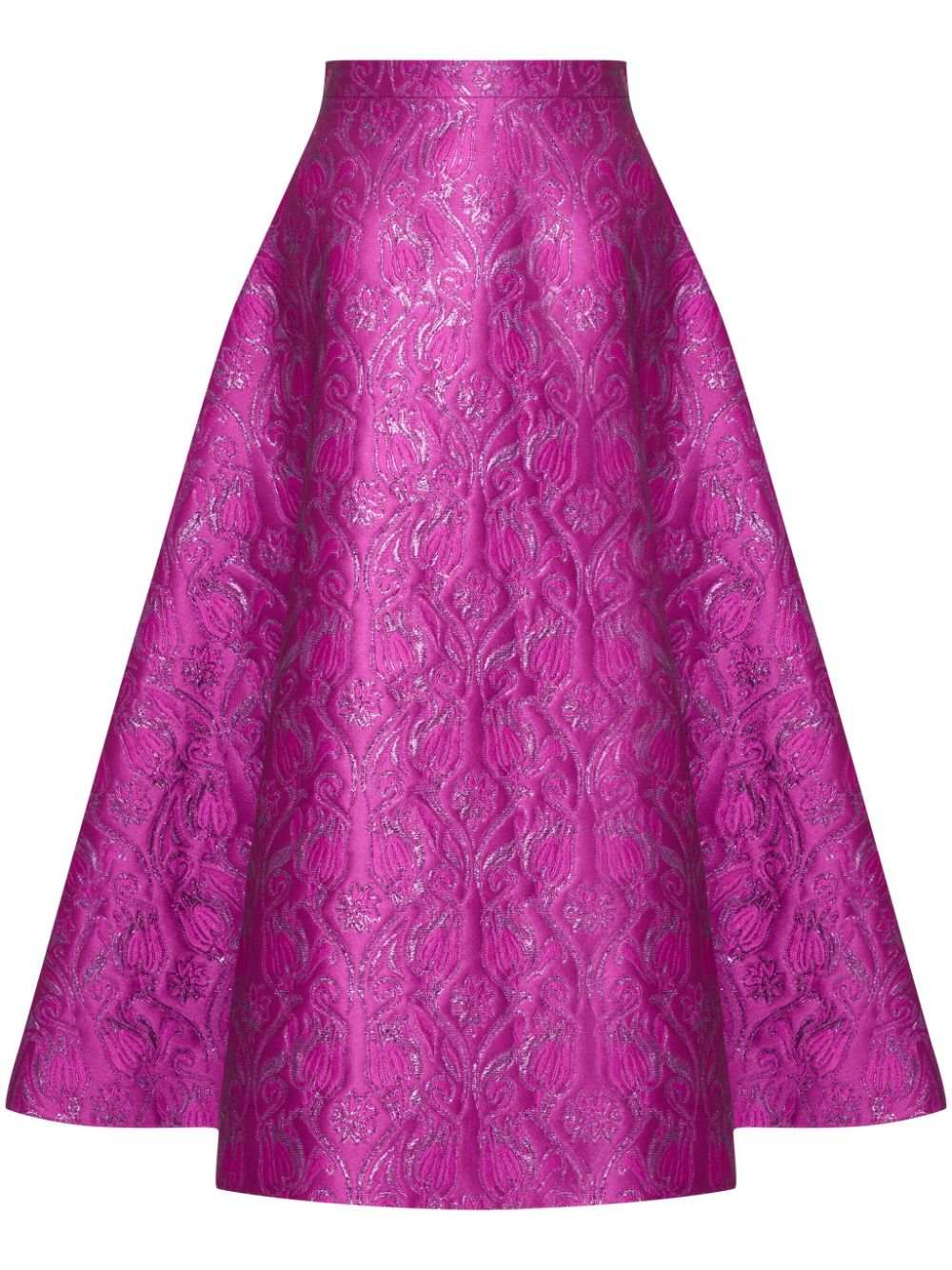 brocade A-line midi skirt