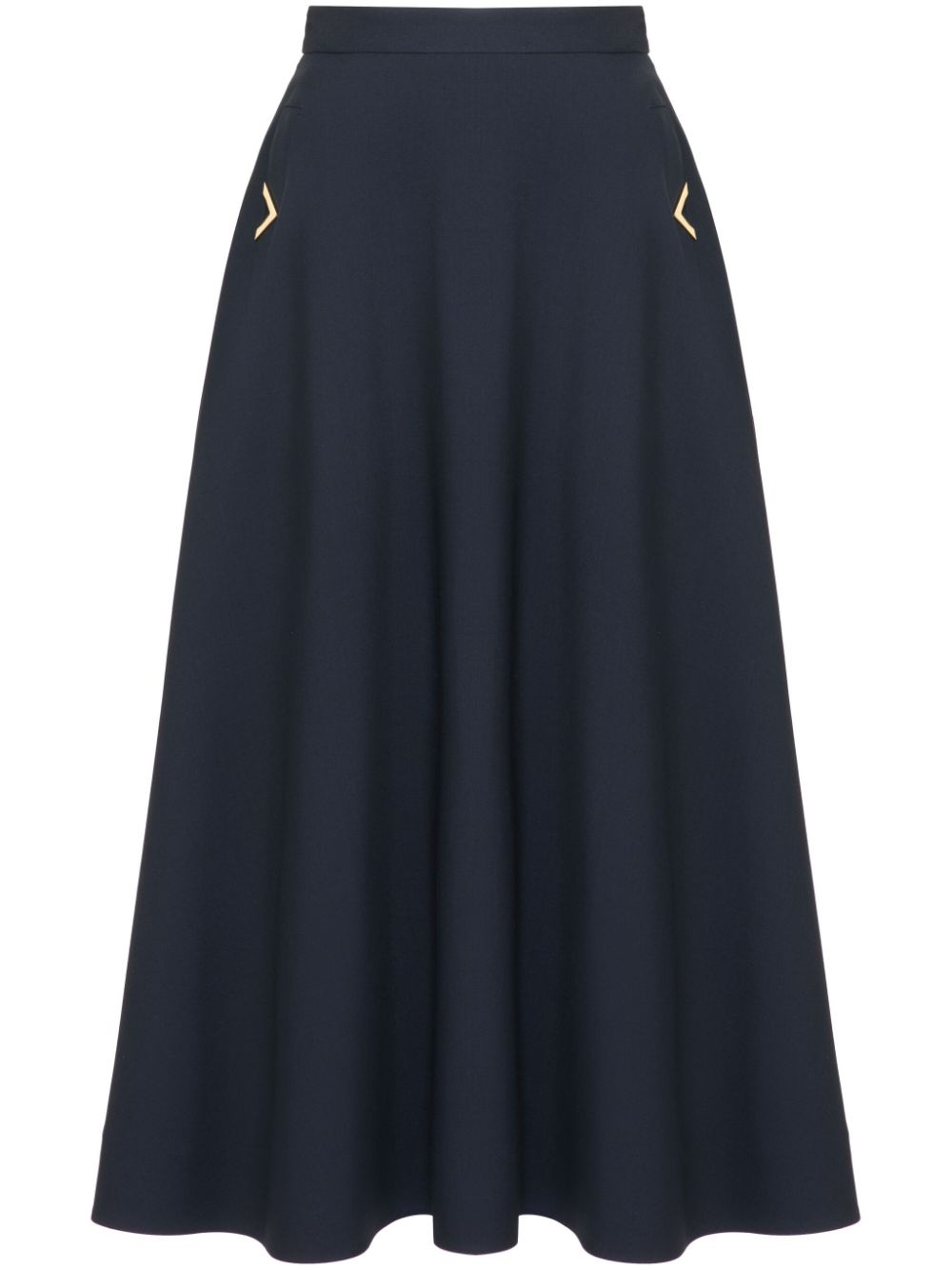 crepe midi skirt