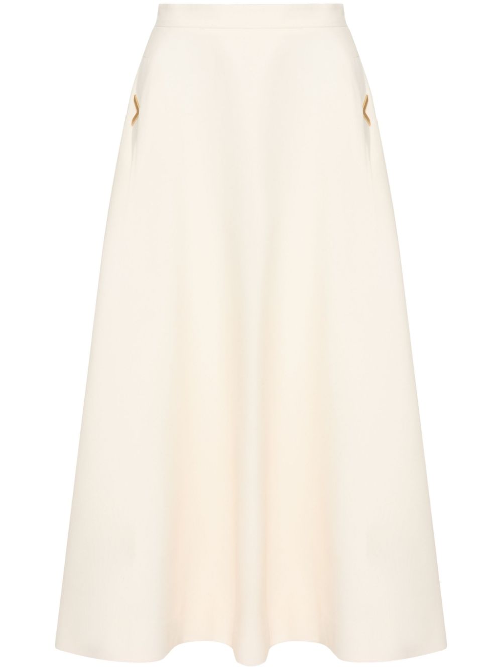 crepe midi skirt